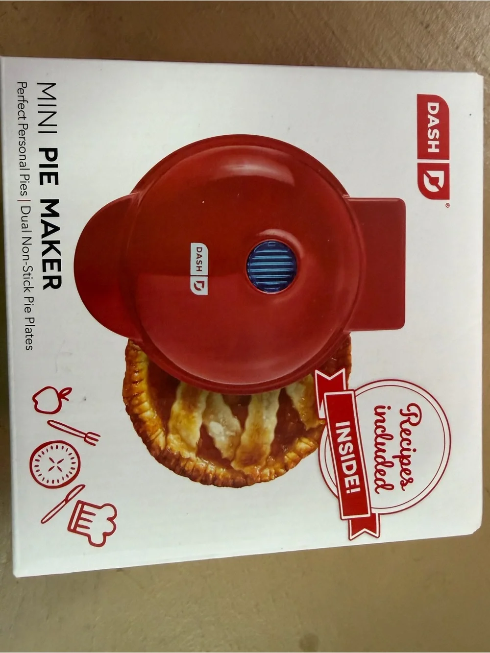 Personal Pie Maker in Red by Ash - Single-Serve Hand Pie Appliance